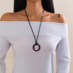 occidental style  fashion Round pendantPU necklace  brief Irregular Alloyeckla..