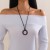 occidental style  fashion Round pendantPU necklace  brief Irregular Alloyecklace