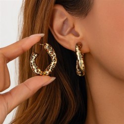 occidental style  fashion Irregular leopard buckle  high geometryEarring set