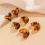 occidental style ins wind leopard pattern Peach heart buckle  geometry treeEarring set
