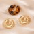 occidental style ins wind leopard pattern Peach heart buckle  geometry treeEarring set