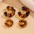 occidental style ins wind leopard pattern Peach heart buckle  geometry treeEarring set