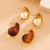 occidental style ins wind leopard pattern Peach heart buckle  geometry treeEarring set