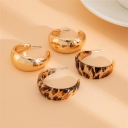 occidental style  fashion leopard resin buckle  high surface geometryEarring s..