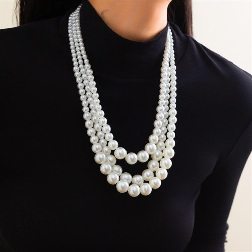 occidental style ins Pearl beads beads necklace  windecklace set