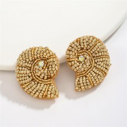  occidental style handmade beads diamond super earrings fine Shells wind ear s..
