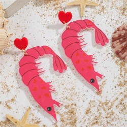  occidental style color Peach heart plates earrings  personality creative exag..