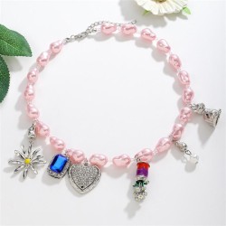  color handmade beads necklace pendant diamond fitting fine lovely small fresh..