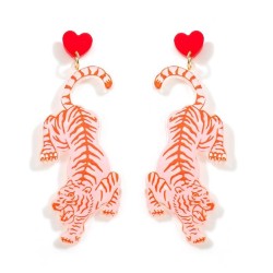 occidental style Peach heart plates earrings  animal exaggerating personality ..