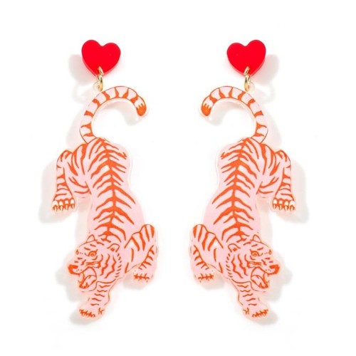 occidental style Peach heart plates earrings  animal exaggerating personality wind earring