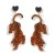 occidental style Peach heart plates earrings  animal exaggerating personality wind earring