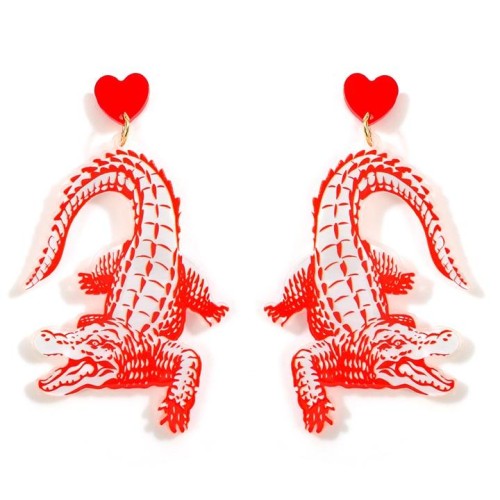  occidental style Peach heart plates earrings  personality creative samll exaggerating animal earring