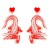  occidental style Peach heart plates earrings  personality creative samll exaggerating animal earring