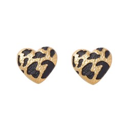  retro Autumn and Winter leopard Alloy love all-Purpose ear stud brief fashion..
