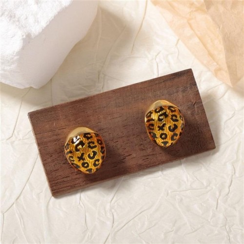  retro fashion temperament leopard all-Purpose geometry ear stud leisure Autumn and Winter high style