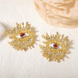  exaggerating personality three-dimensional retro Alloy diamond eyes ear stud ..