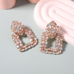 occidental style fashion exaggerating personality trend colorful diamond geome..