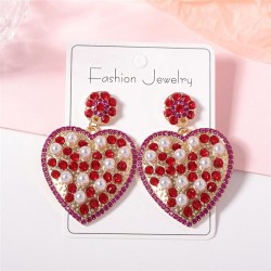 occidental style romantic fashion brief embed zircon beads Alloy love heart-sh..