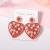 occidental style romantic fashion brief embed zircon beads Alloy love heart-shaped earring   all-Purpose tem