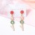 fashion romantic samll Word unique Alloy beads zircon earring all-Purpose woman style