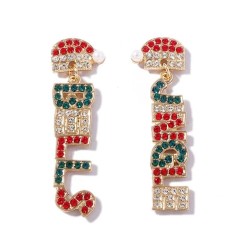 Christmas small creative lovely Alloy cartoon Word earring   brief fashion sty..