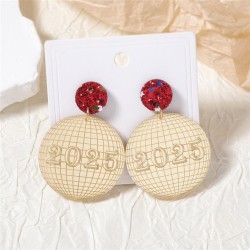  personality samll christmas new mirror Acrylic geometry Round earring   brief..