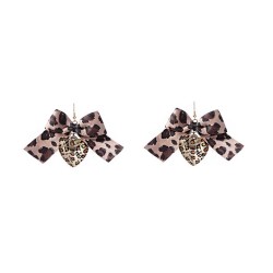  Autumn and Winter retro leopard bow love earring    unique all-Purpose day wo..