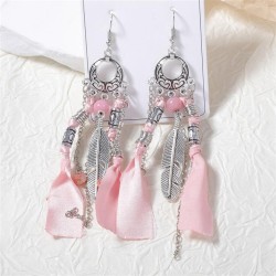  Bohemia exotic wind personality medium silver color long style tassel pendant..