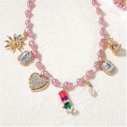  fashion elegant three-dimensional Alloy pendant beads necklace     high all-P..