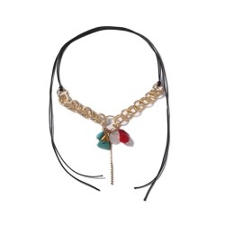  personality fashion leisure trend color Irregular resin pendant chain long ne..