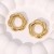 occidental style retro brief all-Purpose high earrings geometry Round personality exaggerating gilded stainless st
