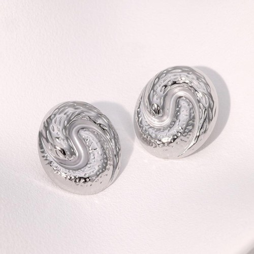 occidental style retro high earrings personality temperament geometry stainless steel ear stud woman