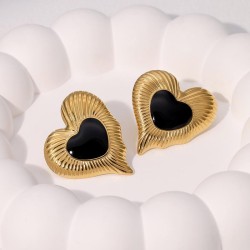  occidental style retro heart-shaped earrings temperament high gilded color st..