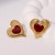 occidental style retro heart-shaped earrings temperament high gilded color stainless steel ear stud