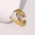 occidental style fashion brief all-Purpose heart-shaped retro personality lovely high gilded stainless steel rin