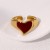 occidental style fashion brief all-Purpose heart-shaped retro personality lovely high gilded stainless steel rin