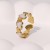  occidental style medium high heart-shaped brief lovely gilded stainless steel ring