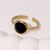 occidental style retro geometry brief all-Purpose enamel gilded high color stainless steel ring woman