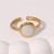 occidental style retro geometry brief all-Purpose enamel gilded high color stainless steel ring woman