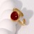 occidental style retro geometry brief all-Purpose enamel gilded high color stainless steel ring woman