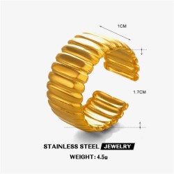 occidental style fashionI wind stainless steel brief ring woman gilded thick w..