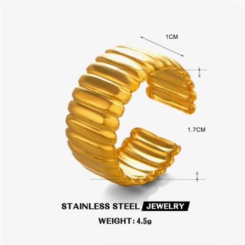 occidental style fashionI wind stainless steel brief ring woman gilded thick width surface opening titanium steel