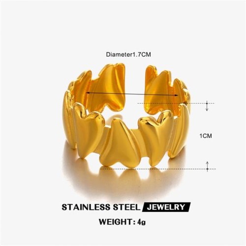 occidental style fashion stainless steel love ring day gift heart-shaped opening titanium steel