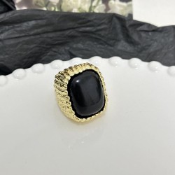occidental style samll Metal square resin gem opening ring high