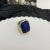 occidental style samll Metal square resin gem opening ring high