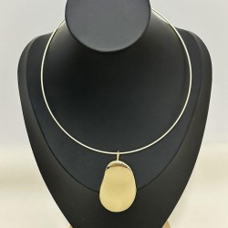 occidental style samll Metal surface geometry pendant Collar high wind necklac..
