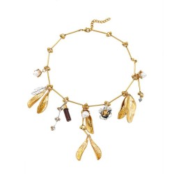 Autumn and Winter retro more elements Alloy leaves pendant necklace personalit..