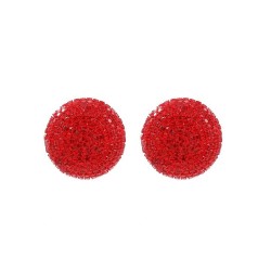 Autumn and Winter temperament half Round pure color Rhinestone ear stud trend ..