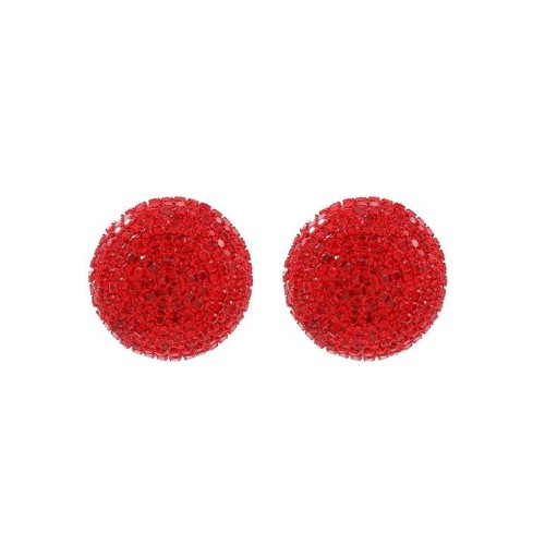 Autumn and Winter temperament half Round pure color Rhinestone ear stud trend fashion earrings
