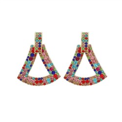silver diamond geometry triangle hollow earrings brief high all-Purpose ear st..